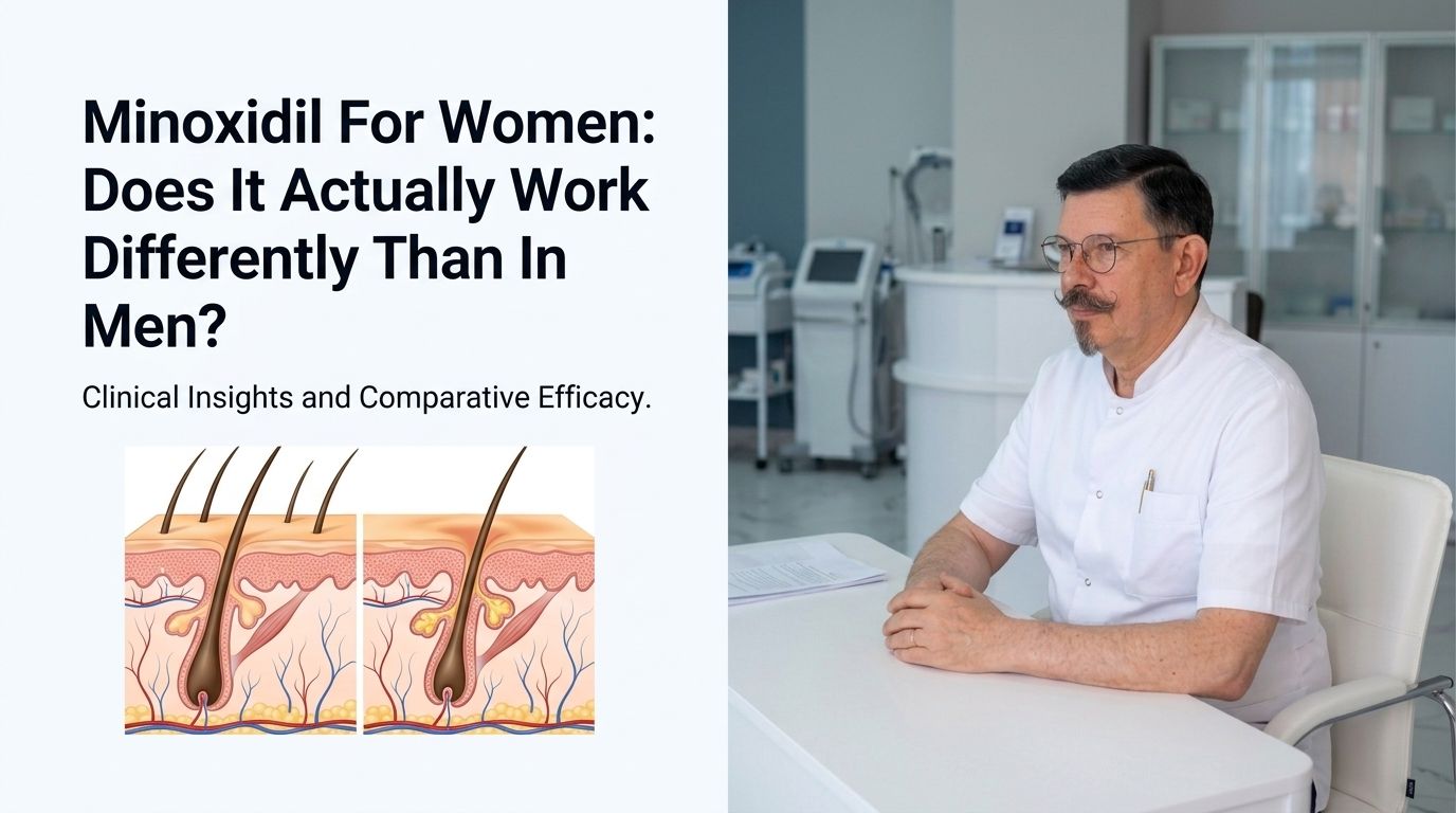 Minoxidil for women does it work differently than in men blog title on a clean background