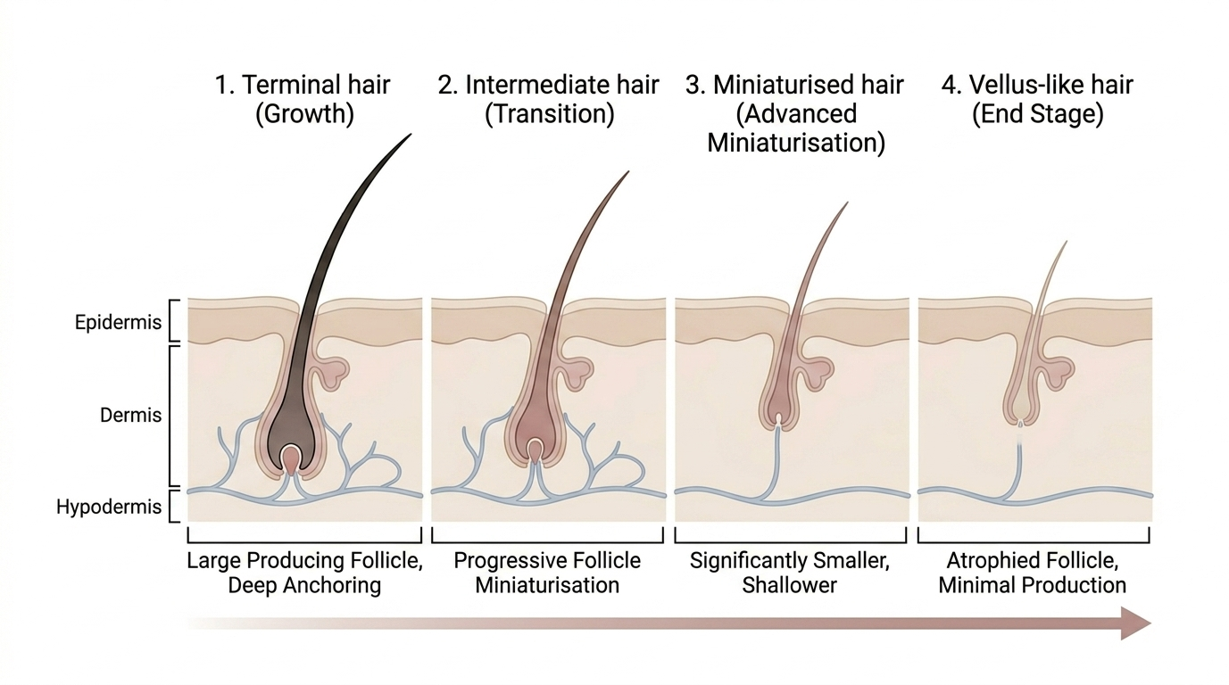 Follicle miniaturisation timeline