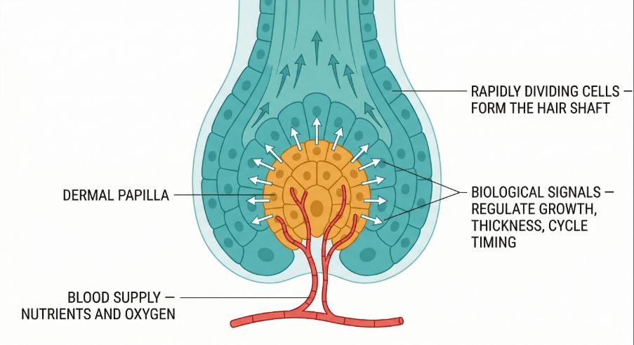 Illustration of dermal papilla 