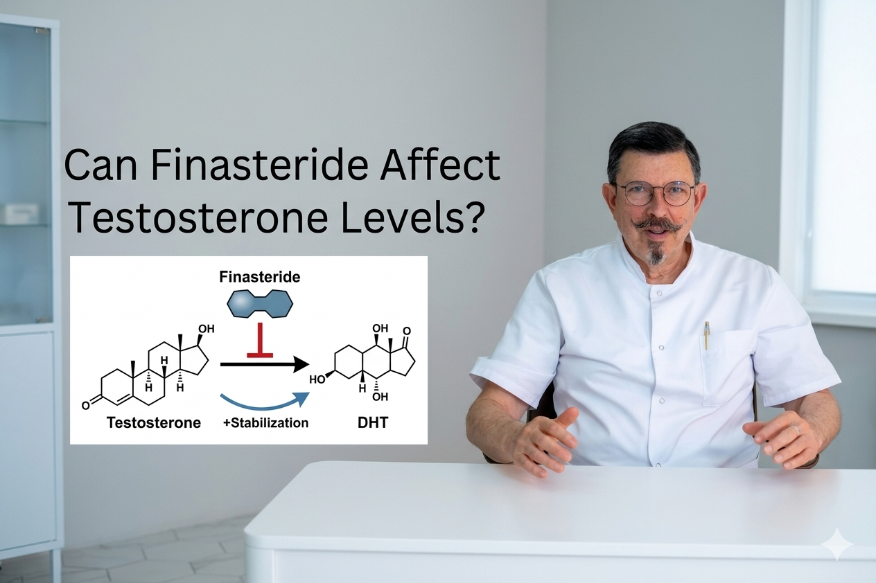 Can finasteride affect testosterone levels blog title on a clean background