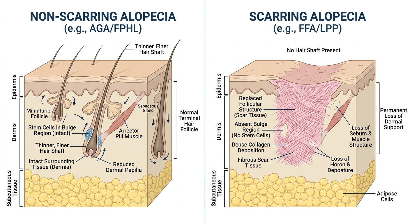 When hair follicles permanently stop 