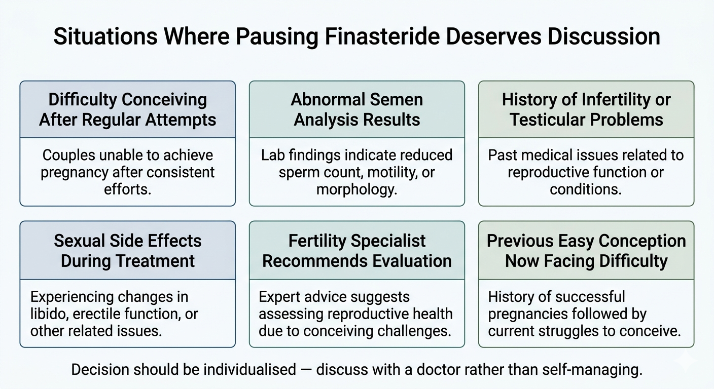 Clinical decision framework for men considering pausing finasteride