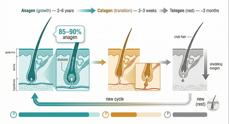 Phases of the hair growth cycle