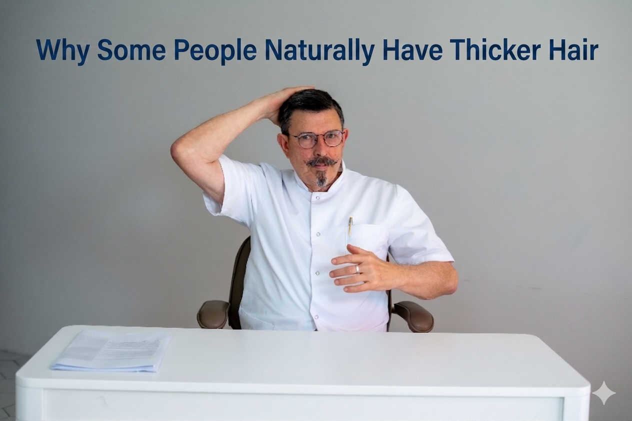 Why some people naturally have thicker hair blog title on a clean background