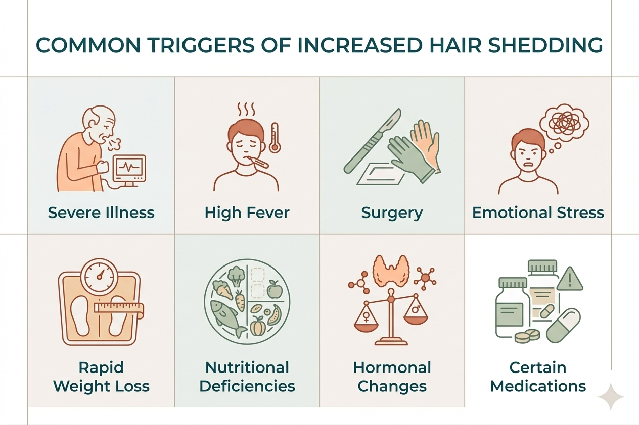 Triggers of increased shedding infographic