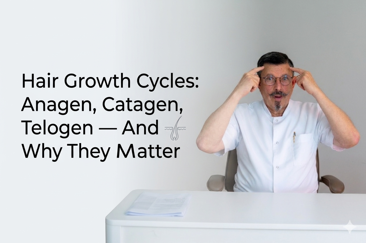 Hair growth cycles anagen catagen telogen and why they matter blog title on a clean background