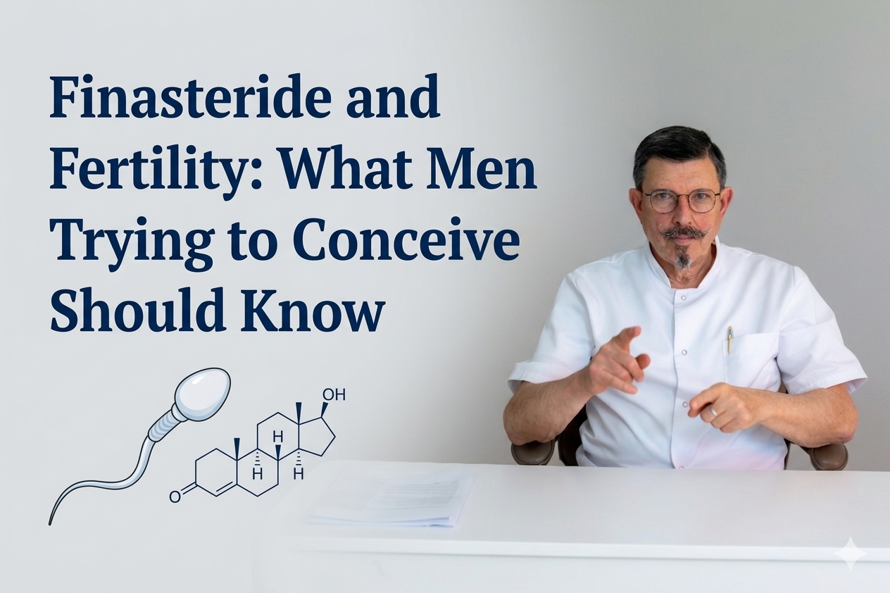 Finasteride and fertility what men trying to conceive should know blog title on a clean background