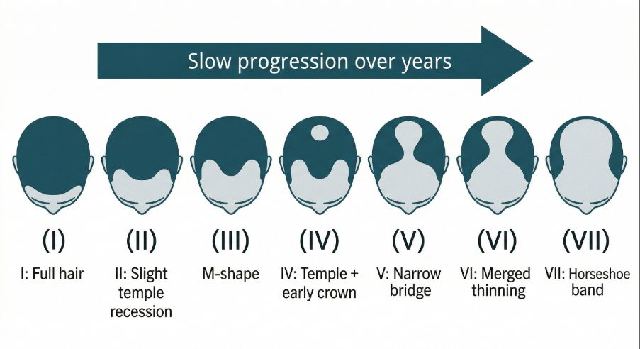 Progression of hair thinning