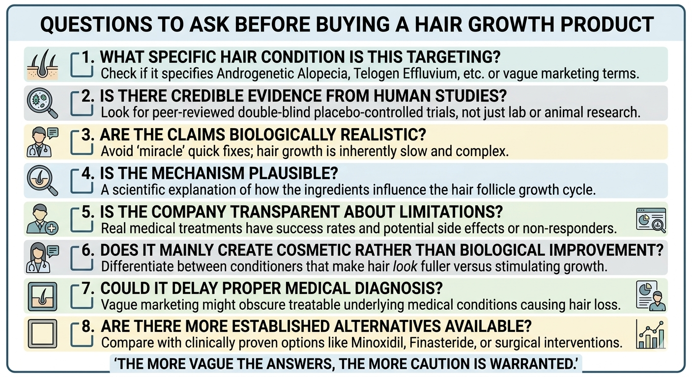 Structured consumer decision checklist for evaluating hair products