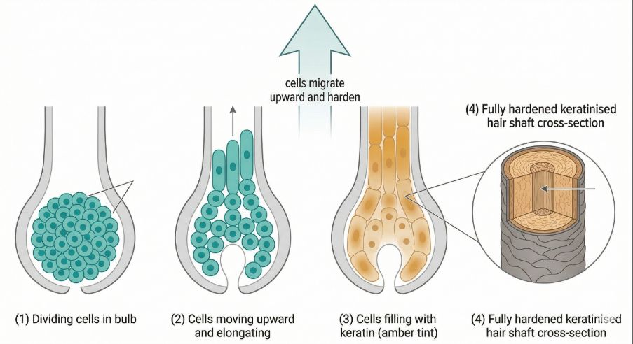 How the hair shaft is formed