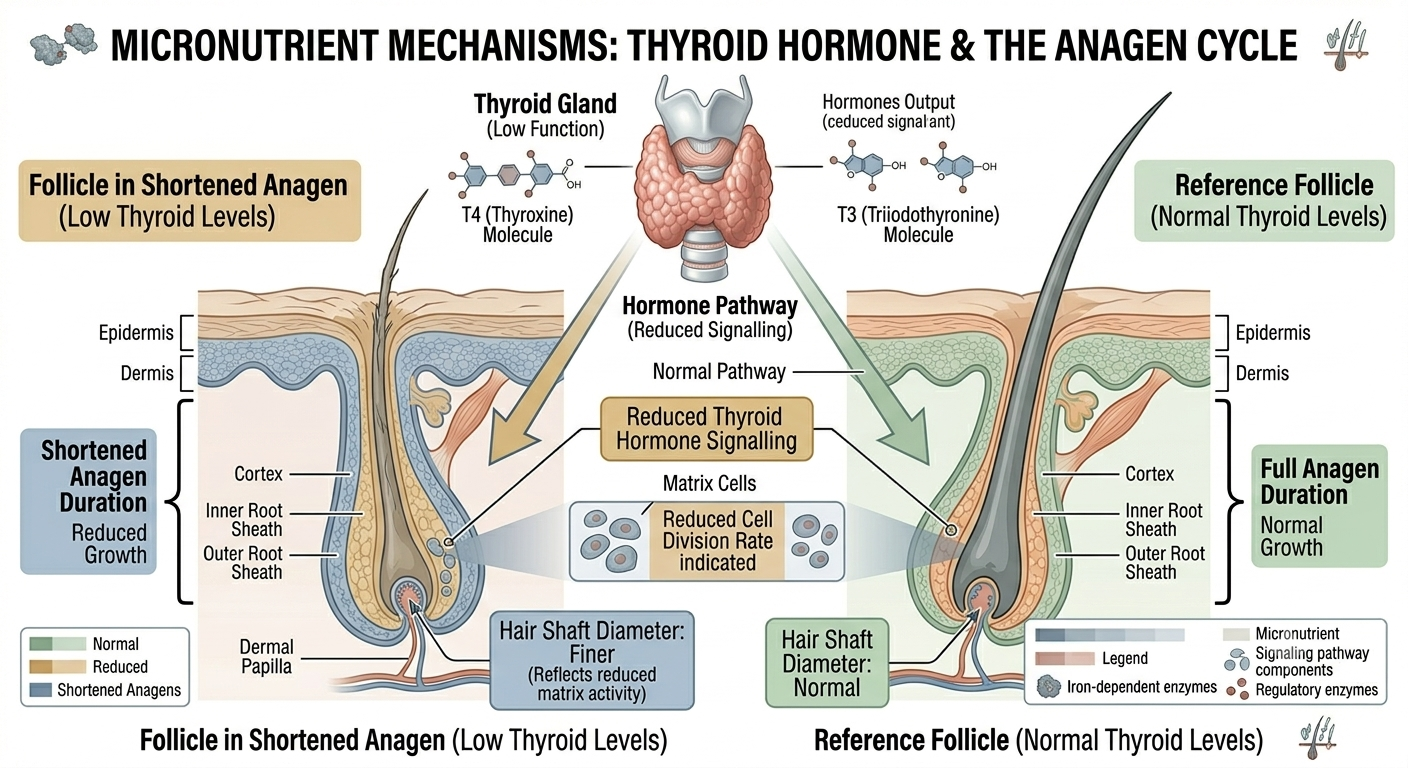 Concept: Diagram of thyroid hormone signalling pathway affecting follicle cycling