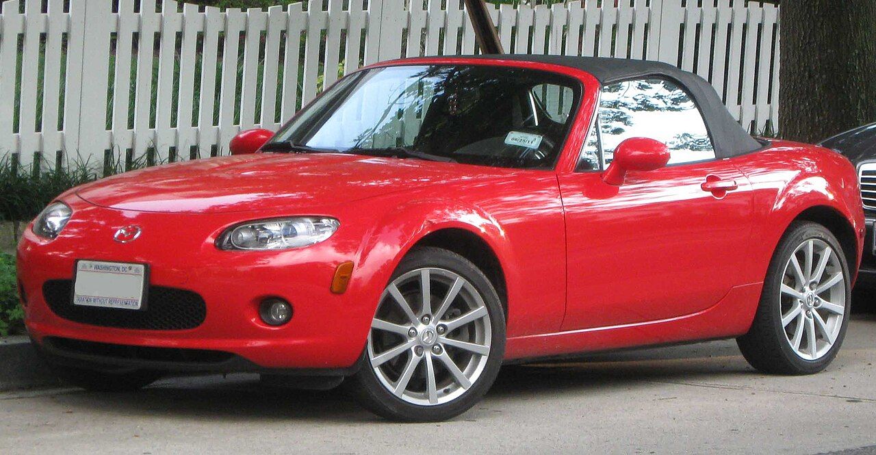 2006–2008 Mazda MX-5 photographed in Washington, D.C.; illustrative NC configuration