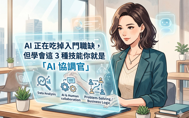 AI 正在吃掉入門職缺,但學會這 3 種技能你就是「AI 協調官」|AI 取代工作、AI 協調官、台灣職場 AI、2026 職涯趨勢