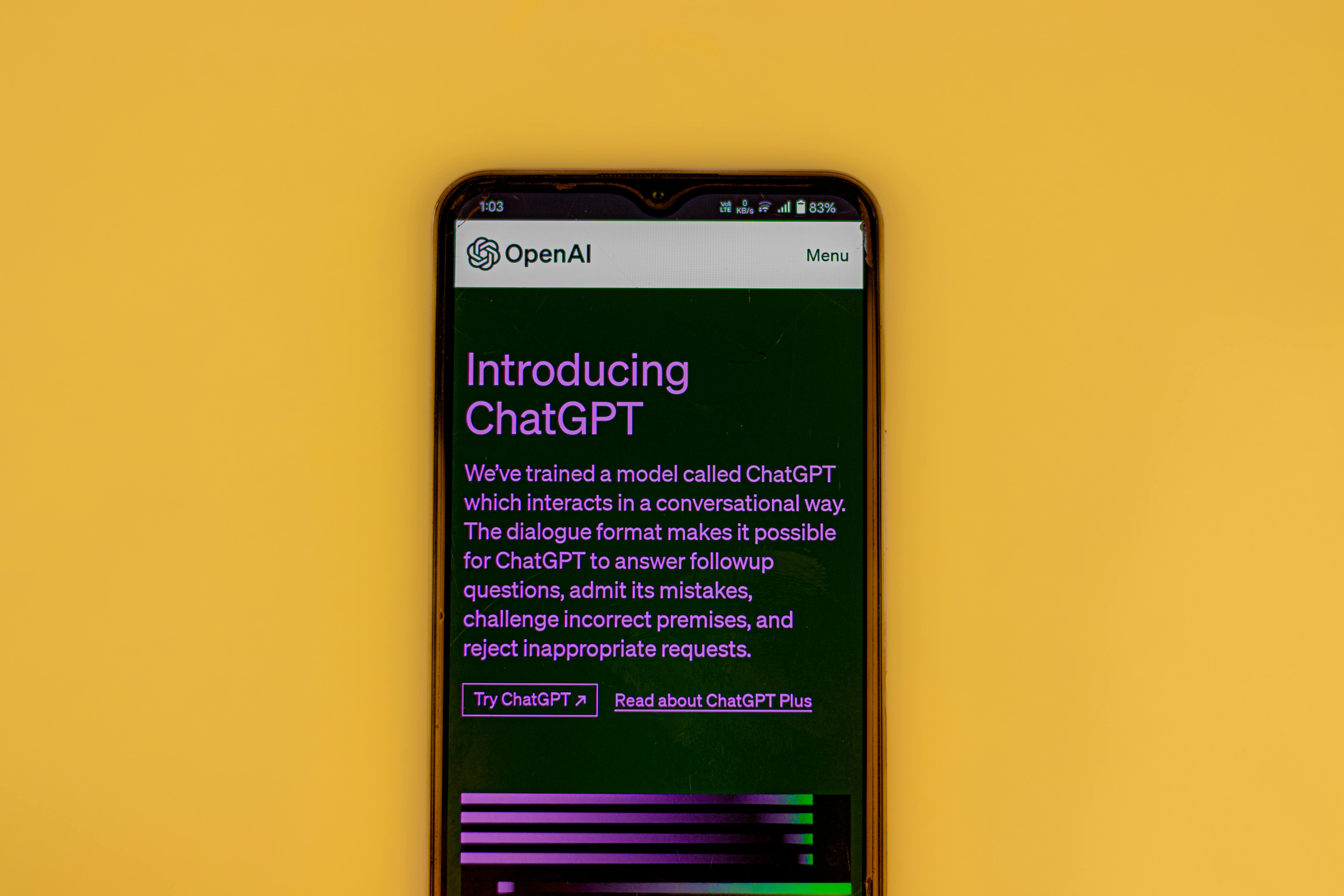 ChatGPT on mobile device