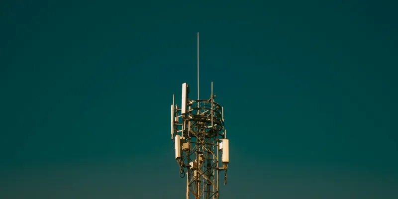 Radio antennae on a green sky