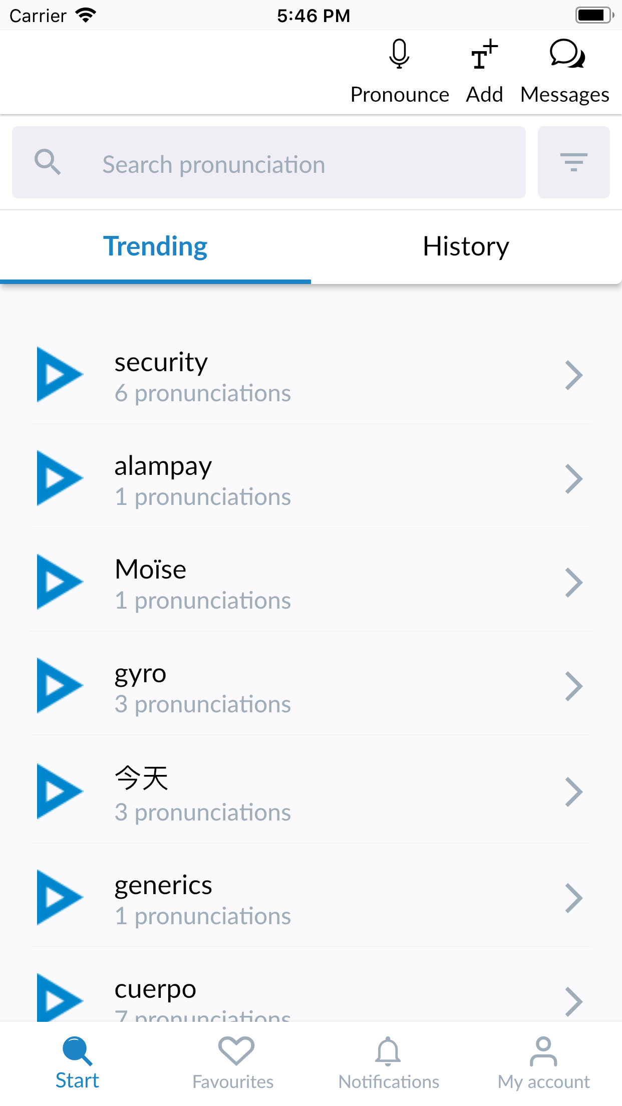 Forvo Pronunciation — screenshot 2
