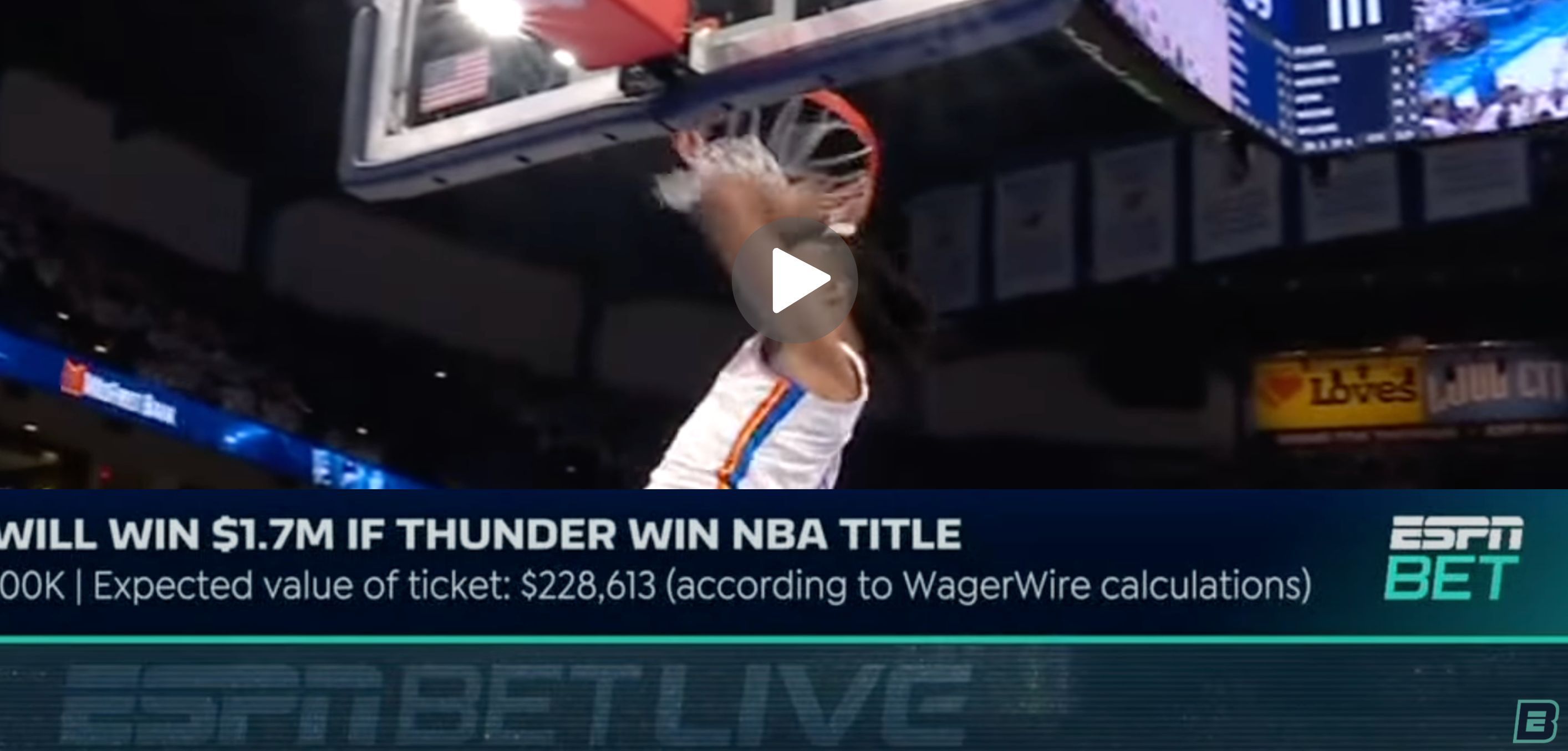 Bettor could turn $100 parlay into $1.7 MILLION if Thunder win the NBA title