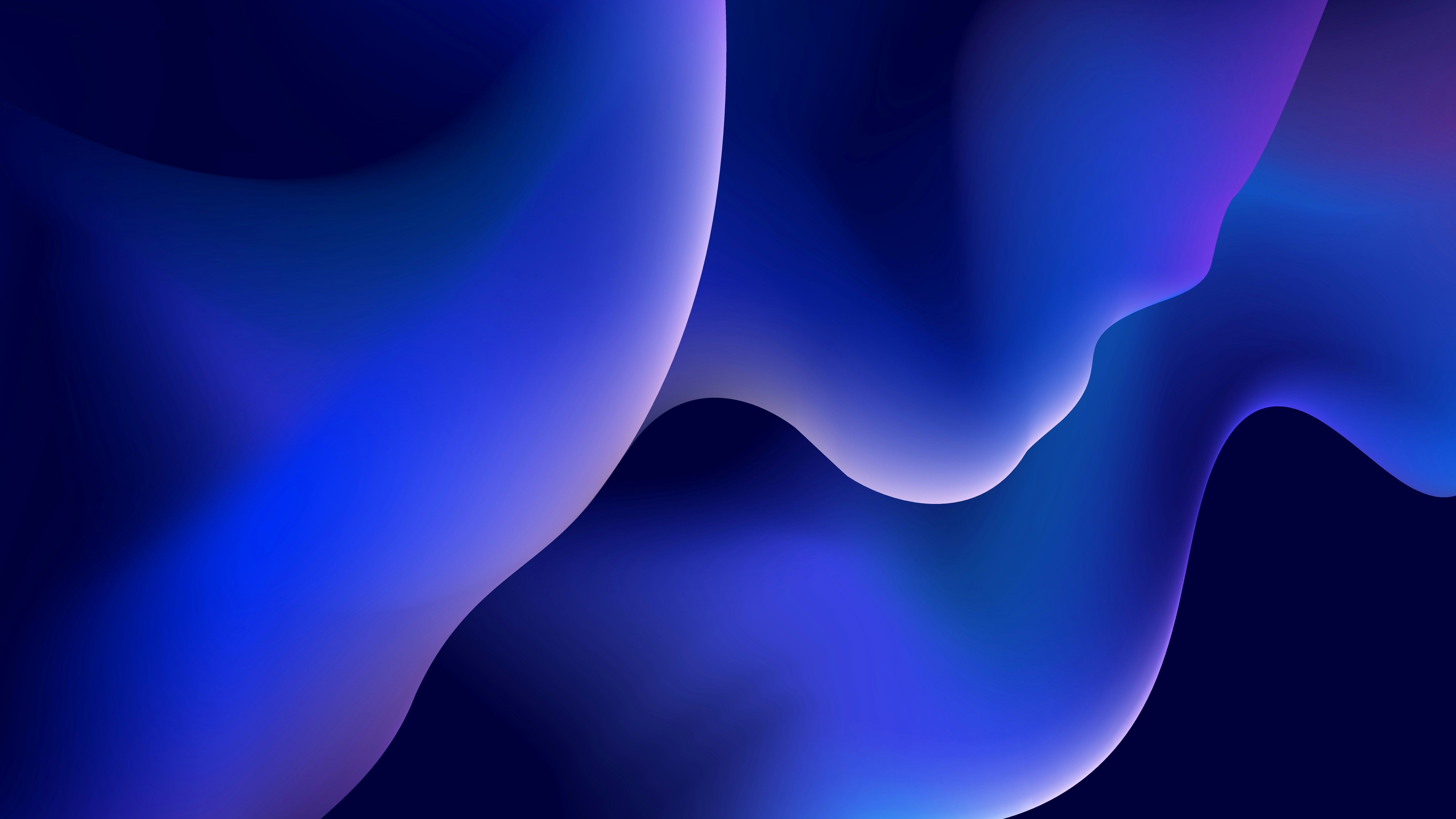 Abstract blue and purple flowing gradient shapes on dark background