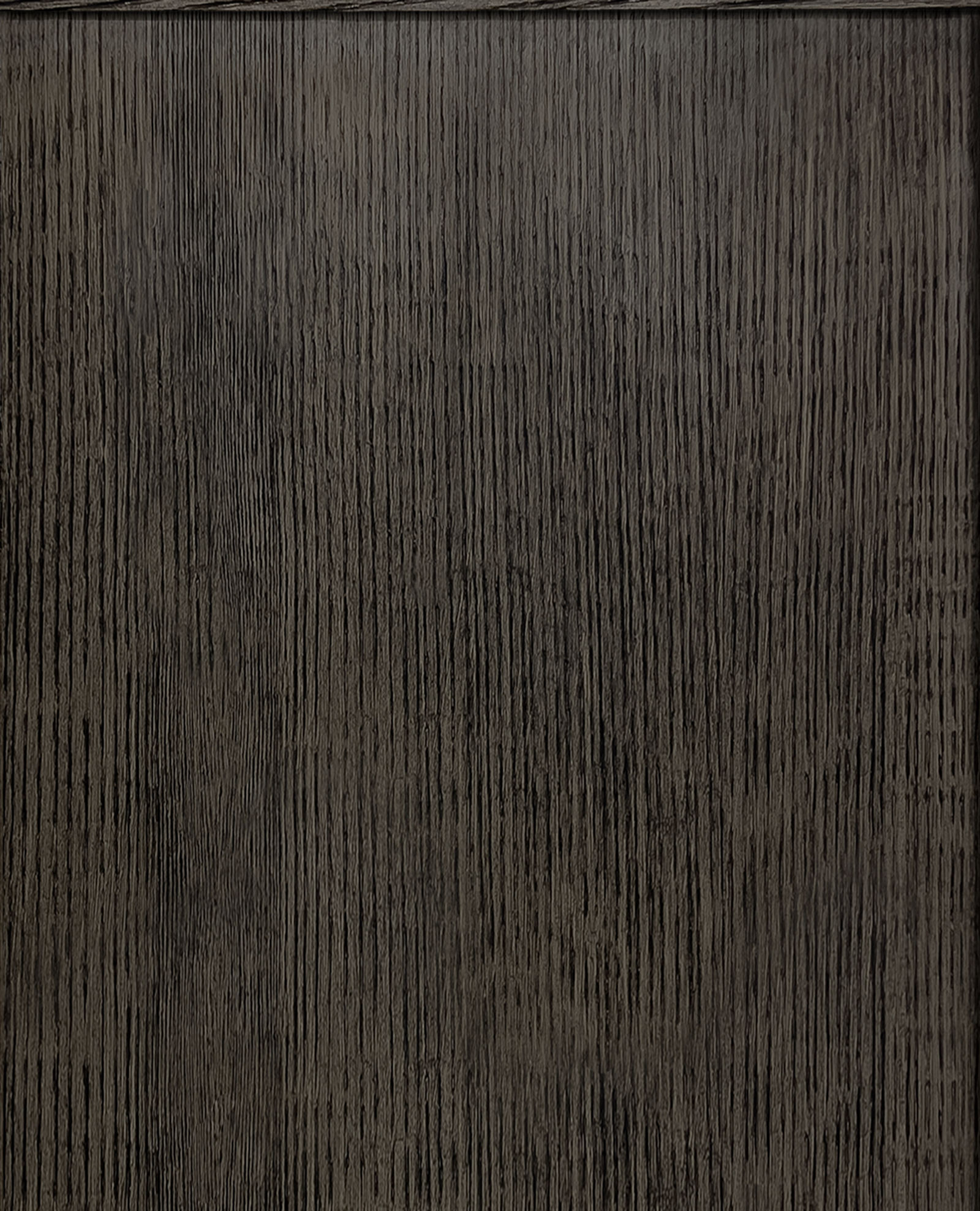 Cabinet drawer and door front in a charcoal weathered woodgrain finish
