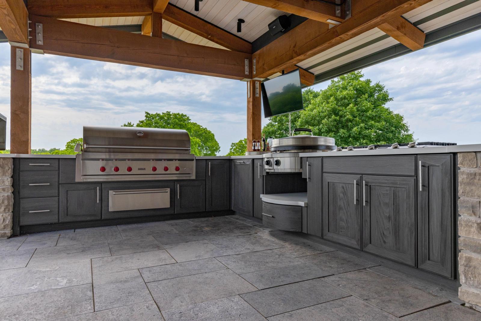 outdoor cabinets built in grill shaker door raven ash finish