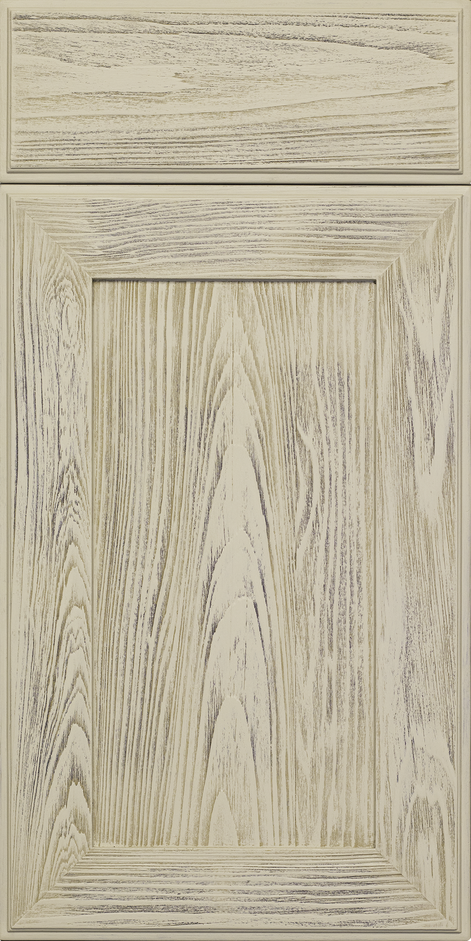 Shaker door style in an antique white finish