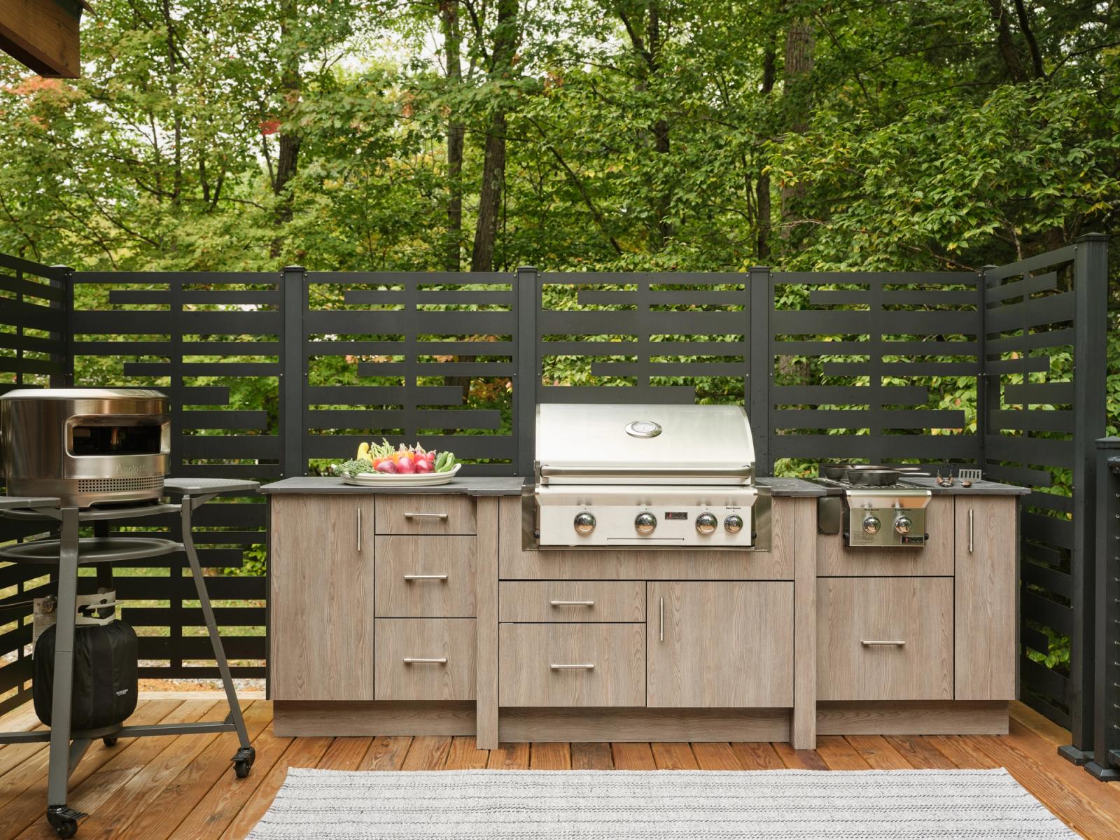 naturekast modern outdoor kitchen cabinets on deck