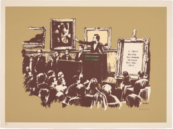 Morons (Sepia) (Signed) by Banksy