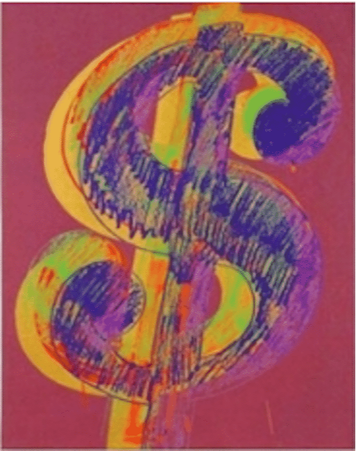 Single $ Purple By Andy Warhol