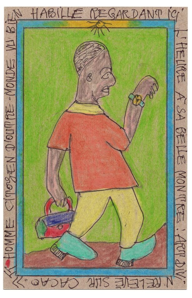 Homme Citoyen D'Outre-Monde Vu Bien Habille by Frédéric Bruly Bouabré