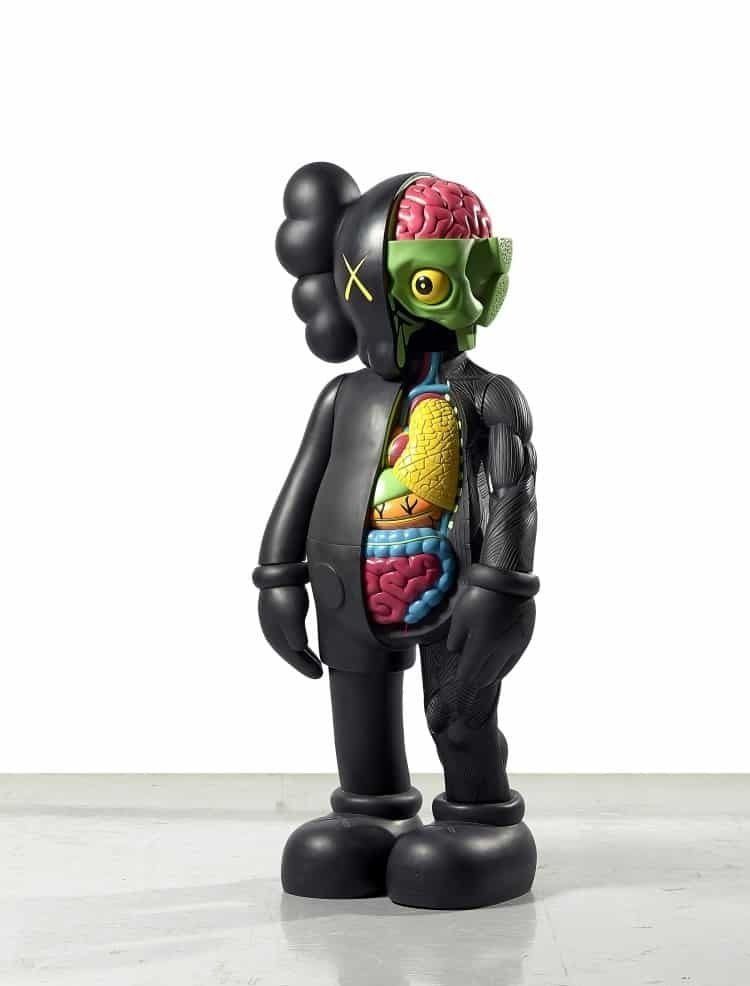 Four Foot Dissected Companion (Black) by Kaws