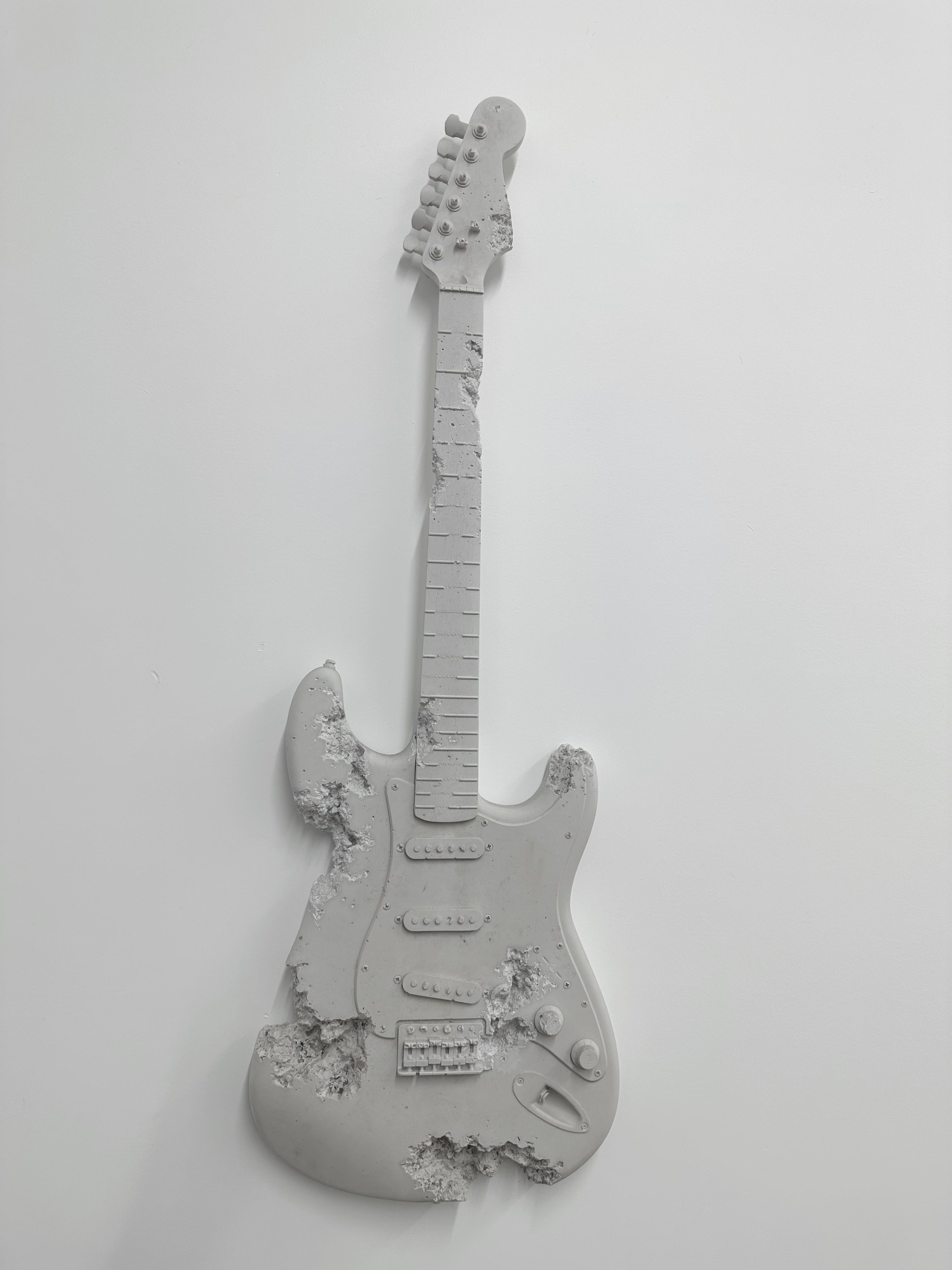 Original and unique Daniel Arsham, Rose Quartz Eroded Guitar, 2014 available for sale at ArtLife Gallery Miami