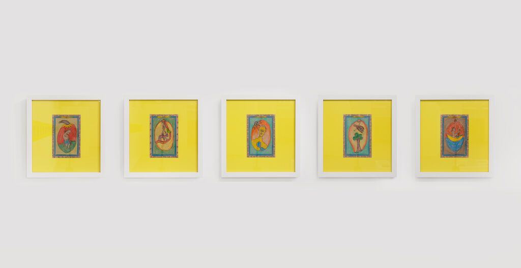 Collection of 5 Fruit Series Artworks  by Frédéric  Bruly Bouabré