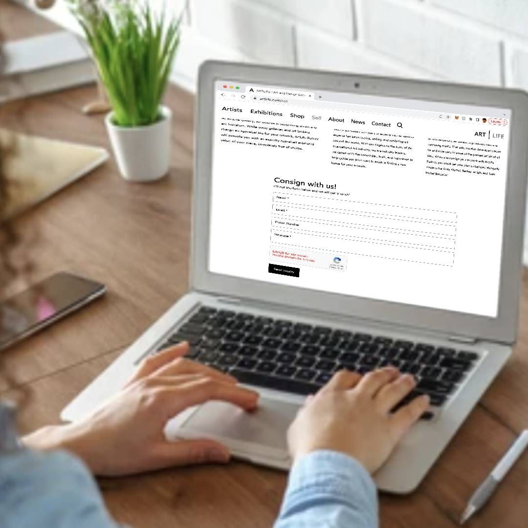 Hands on laptop keyboard 