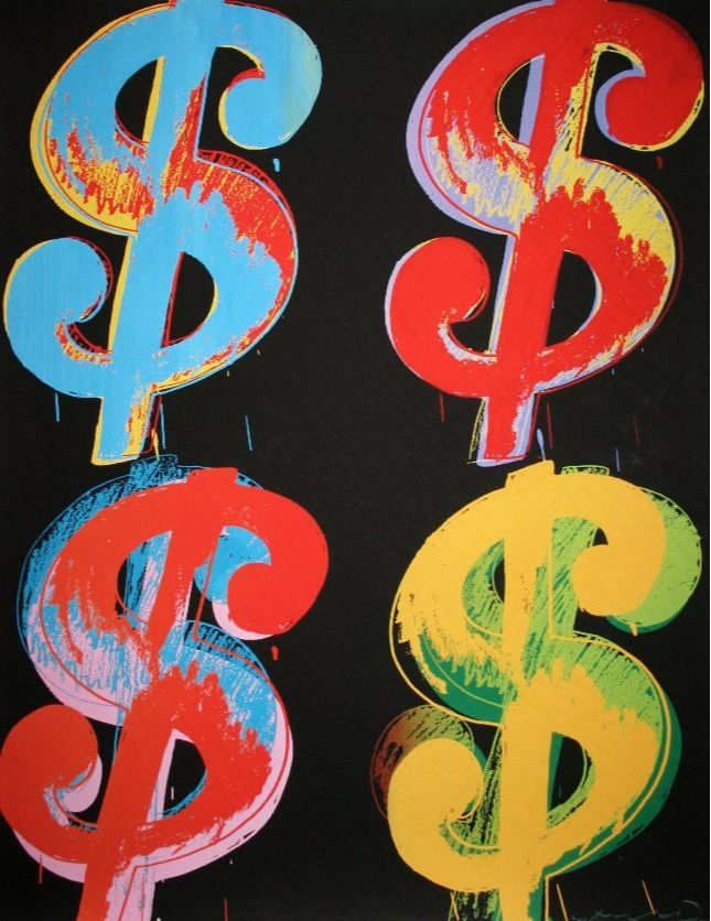 4 DOLLAR SIGN by Andy  Warhol