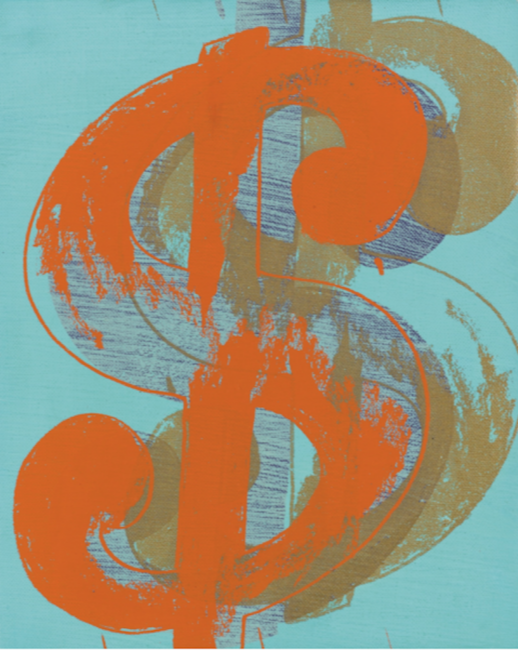 Single $ (Orange) by Andy Warhol