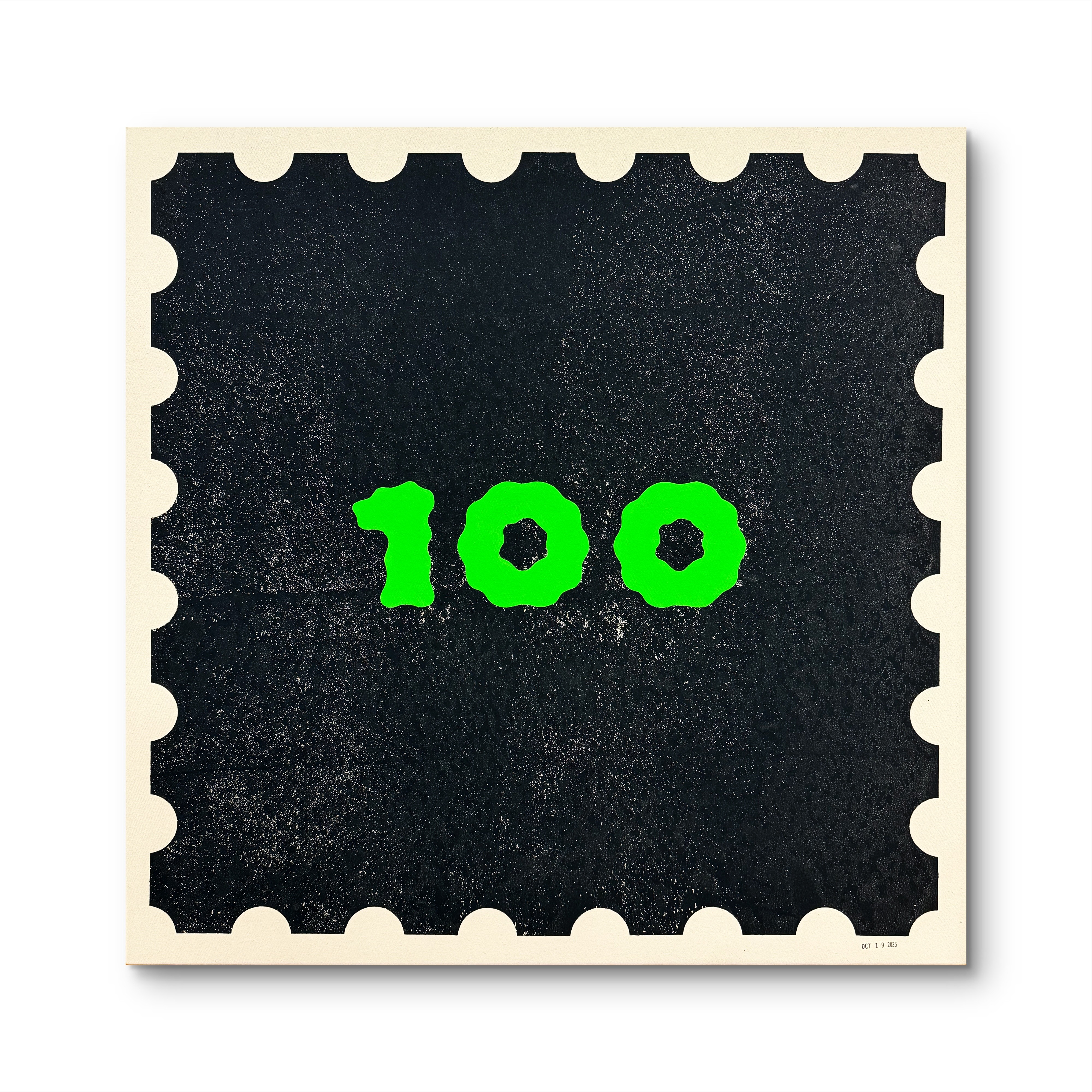 One Hundred Stamp(Fluorescent Green)