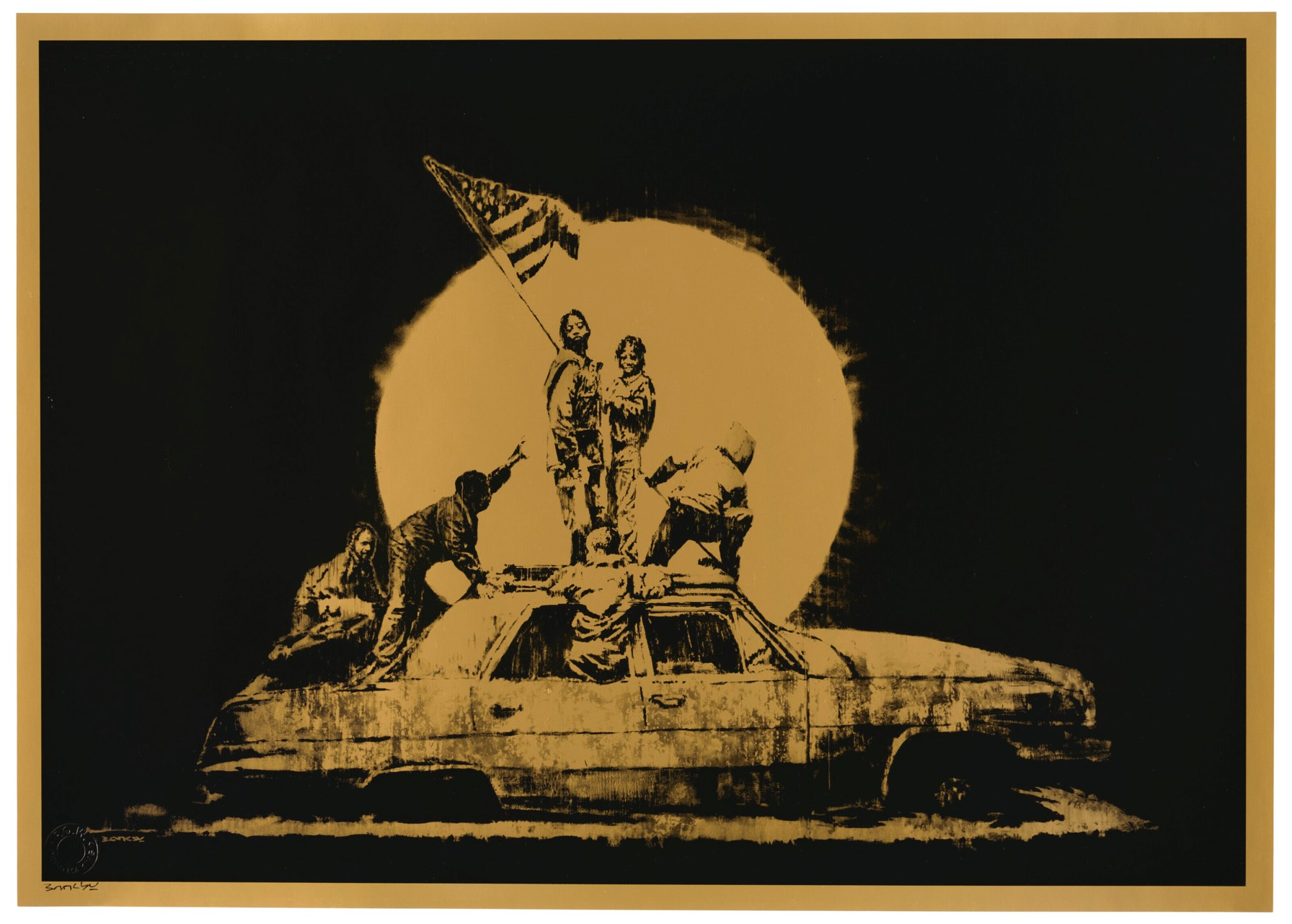 Flag (Gold) by Banksy
