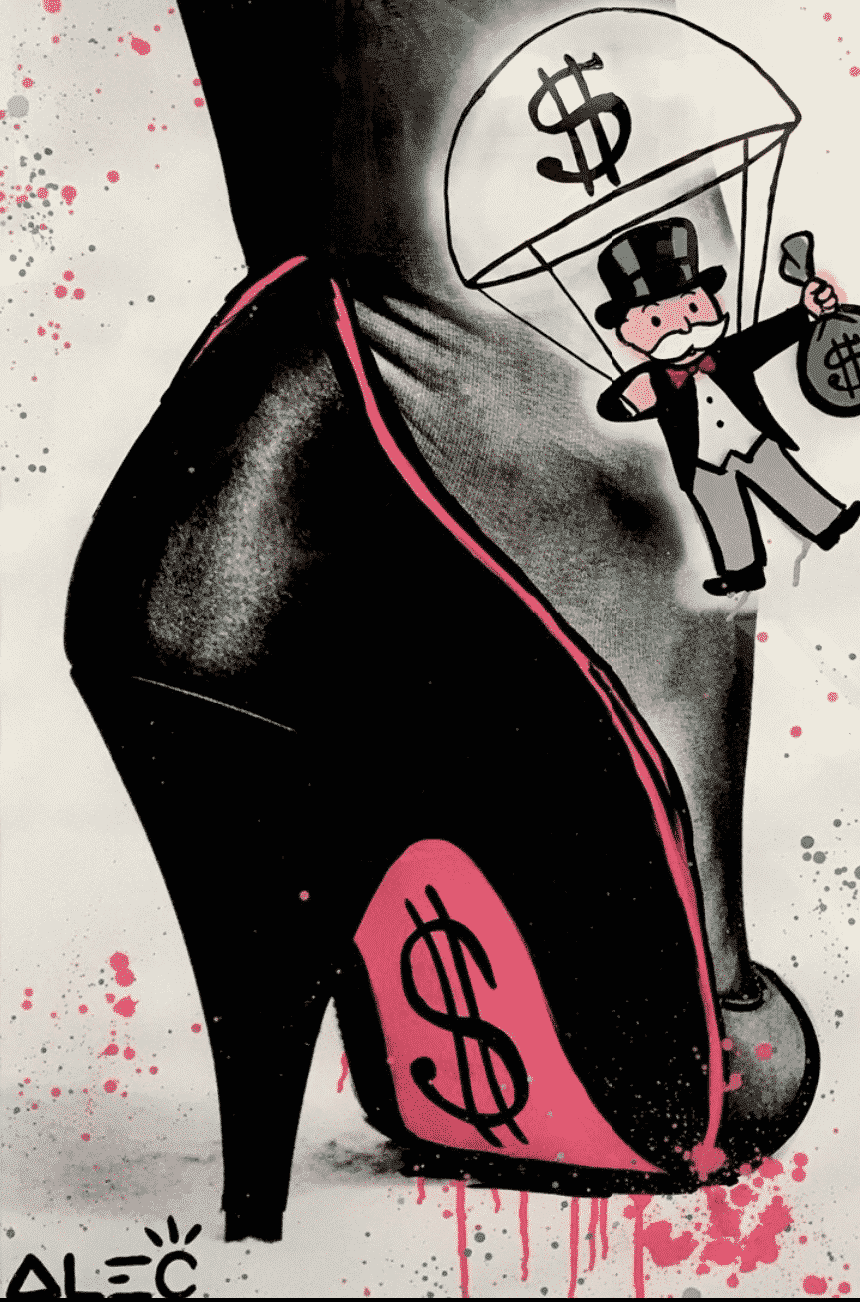 Pink Bottom$ by Alec Monopoly