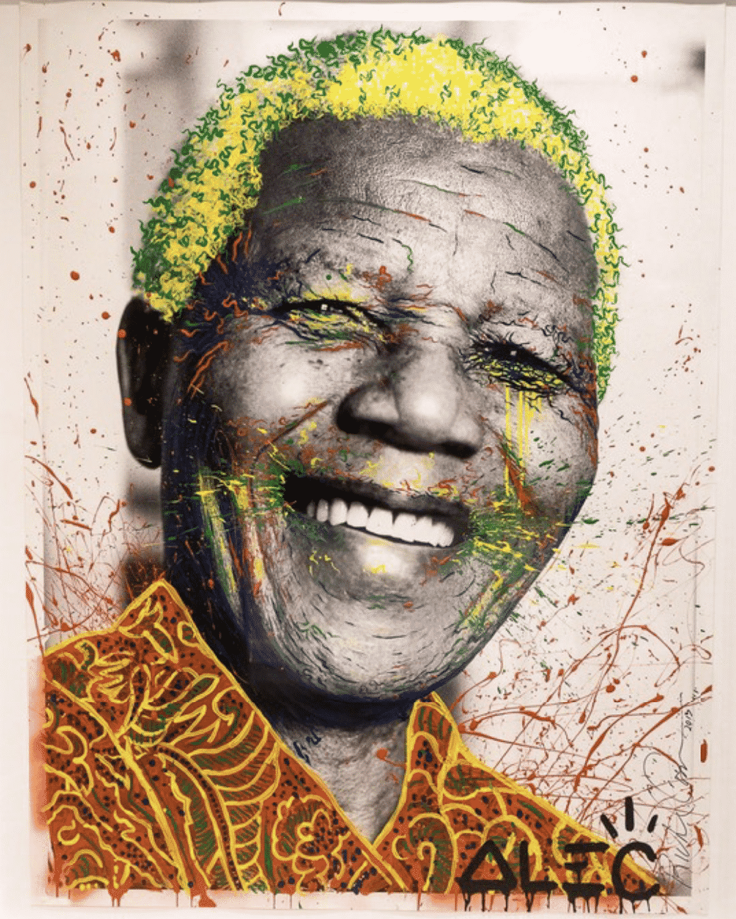 Mandela: Red and Yellow by Alec Monopoly