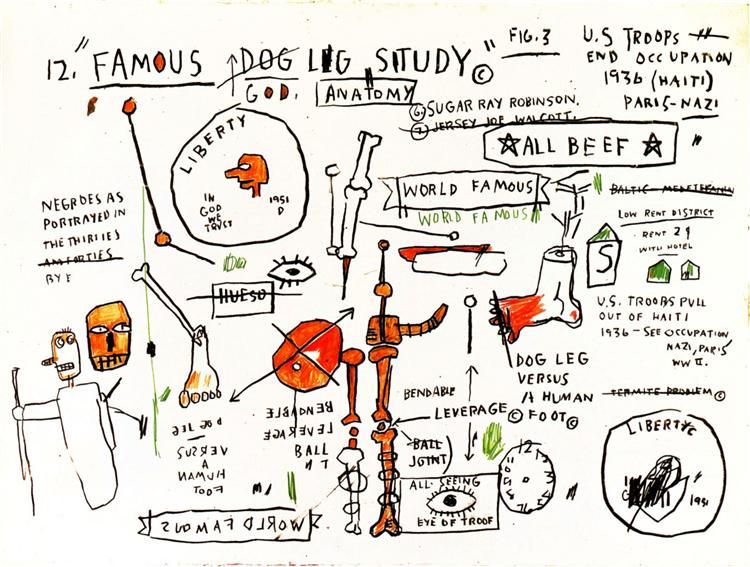 Dog Leg Study by jean michel Basquiat