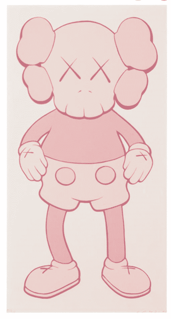 99 Companion (Pink) Screenprint In Colors On Wove Paper by Kaws