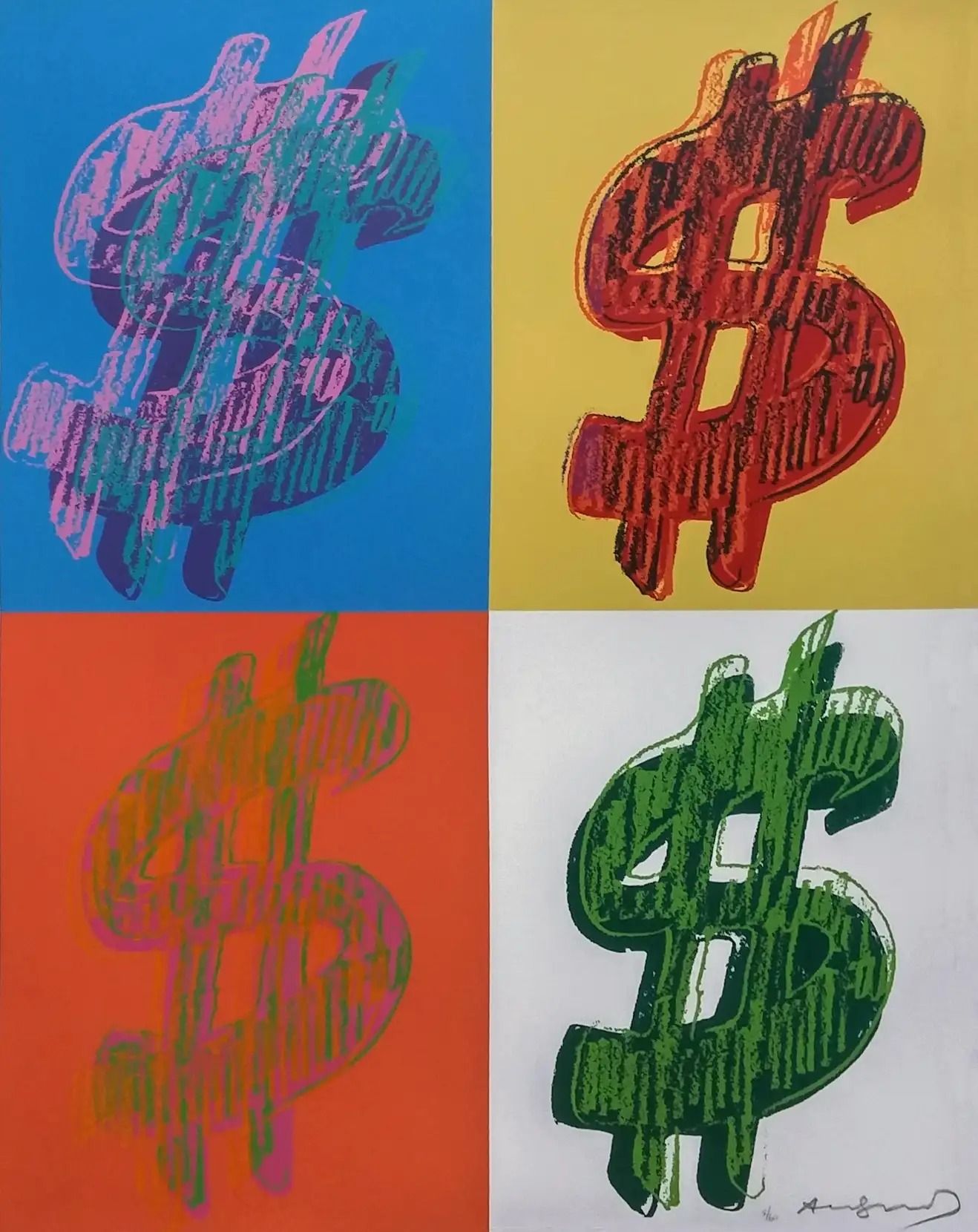 Dollar Sign 284 Quad by Andy Warhol