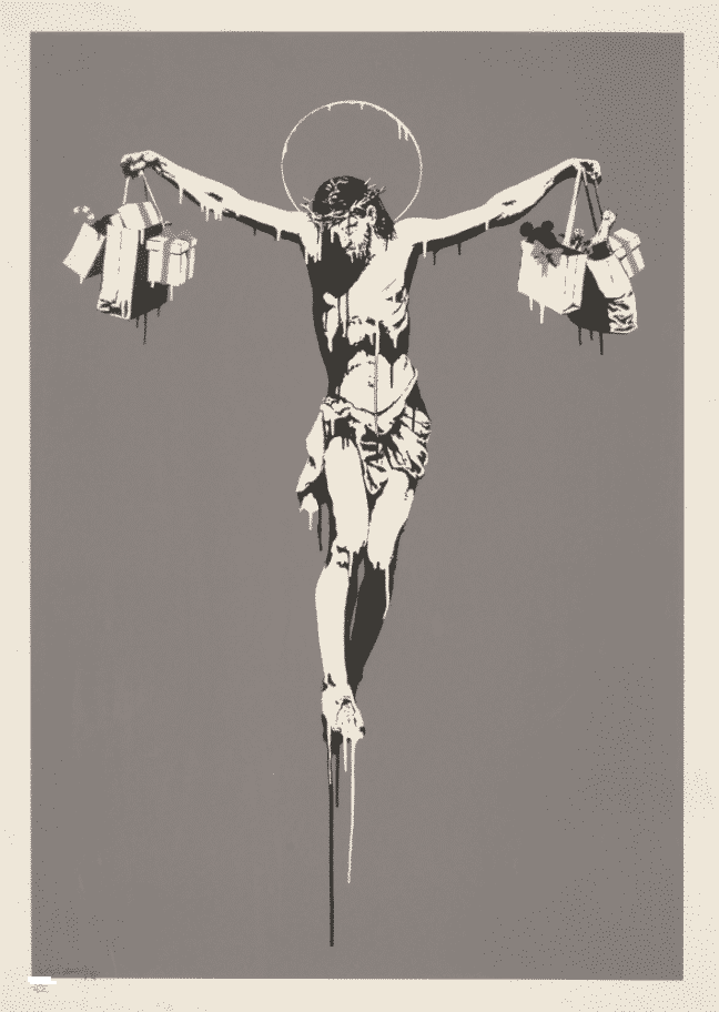 Christ With Shopping Bags (Signed) - Banksy