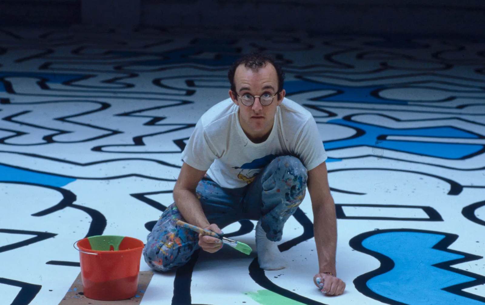 Keith Haring is painting his new artwork