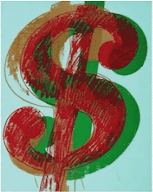 Single $ Red by Andy Warhol