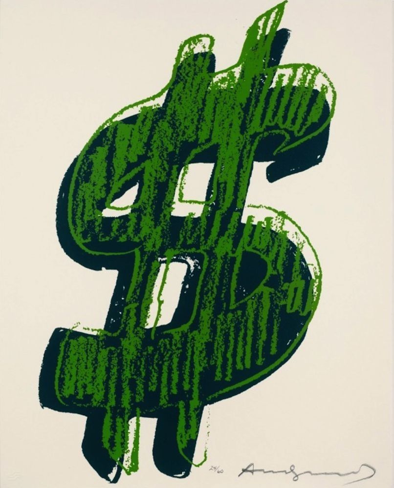 Single Dollar Sign F.S. II 278 Green By Andy Warhol