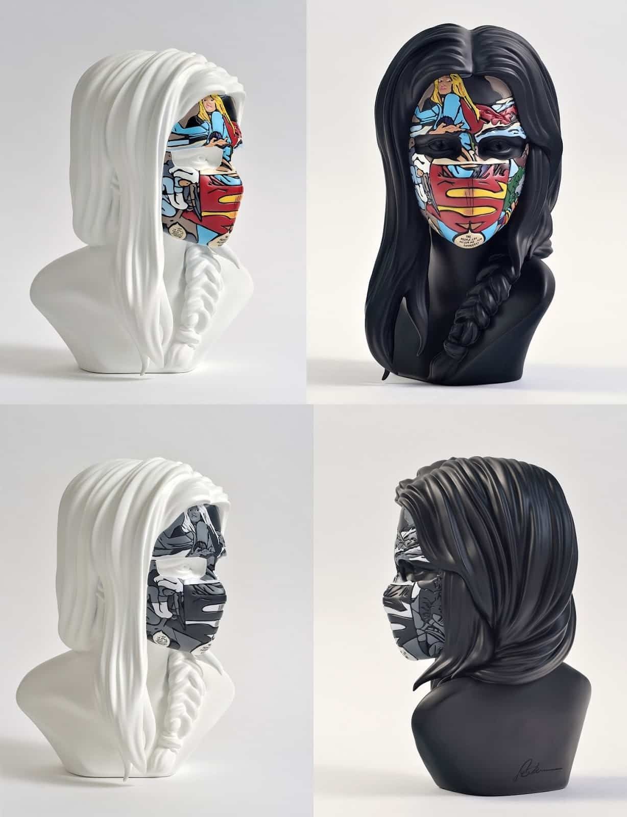 La Cage là où les gens pleurent (Entire suite of 4 resin sculptures) by SANDRA CHEVRIER