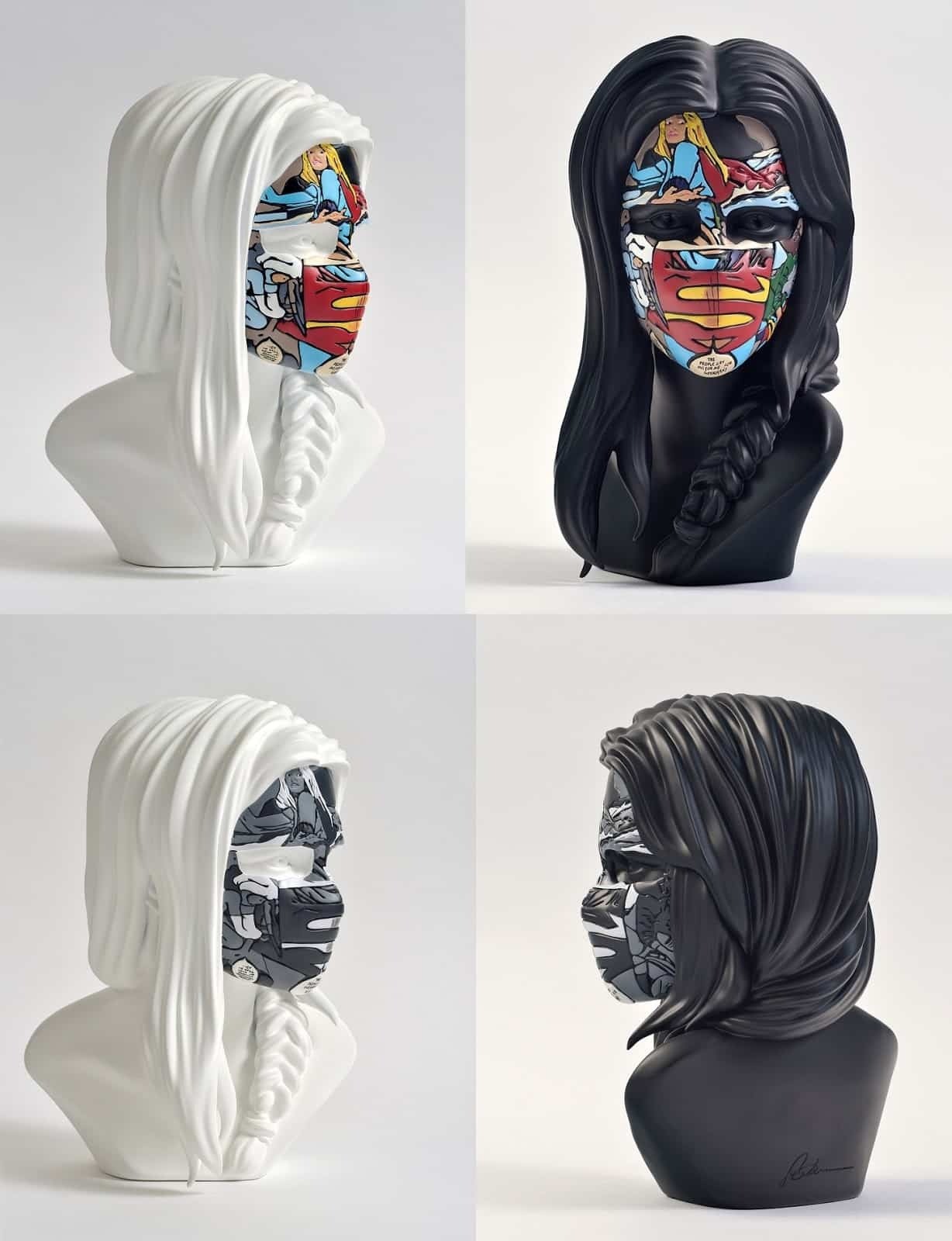 La Cage là où les gens pleurent (Entire suite of 4 resin sculptures) by SANDRA CHEVRIER