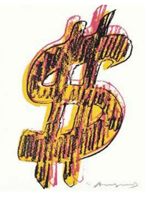 Single $ Yellow by Andy Warhol