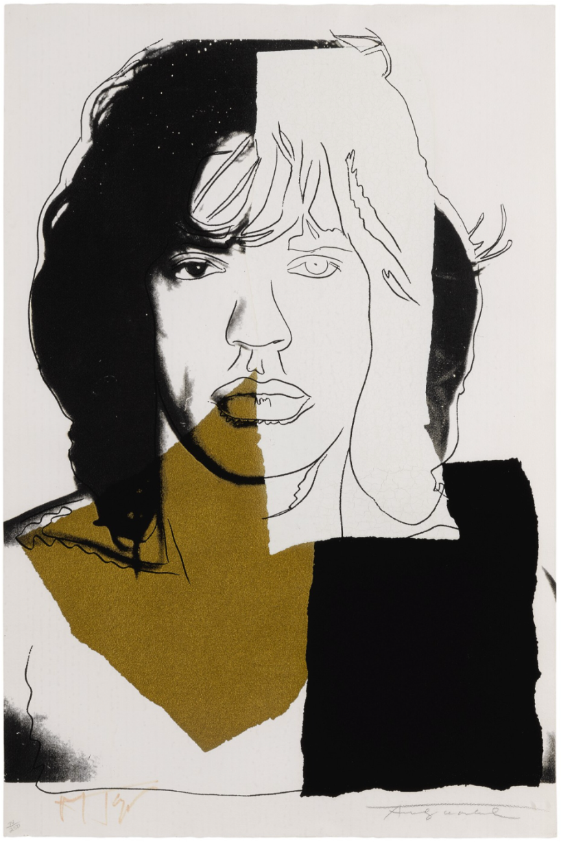 Andy Warhol Mick Jagger Gold and Black